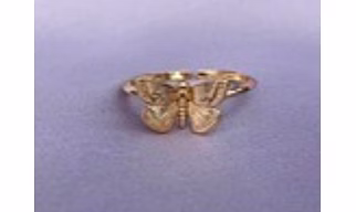 Butterfly Motif Silver Ring (Gold Plated)