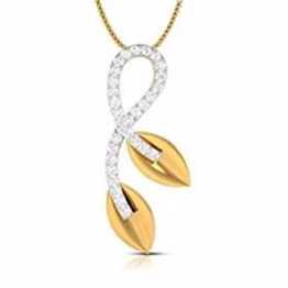 infinity leaf diamond pendant necklace