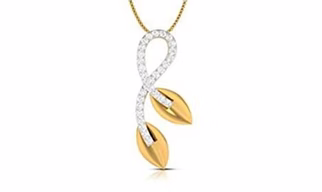 Infinity Leaf Diamond Pendant Necklace