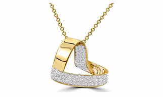 925 Sterling Silver Ribbon Heart Pendant