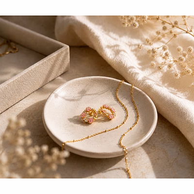 blush aura wreath stud earrings