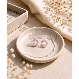 rosé bloom wreath stud earrings