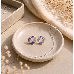 lavender royale wreath stud earrings