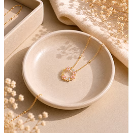 blush bloom wreath pendant necklace