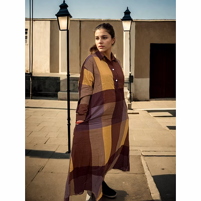 bucciato cotton linen dress retro national style