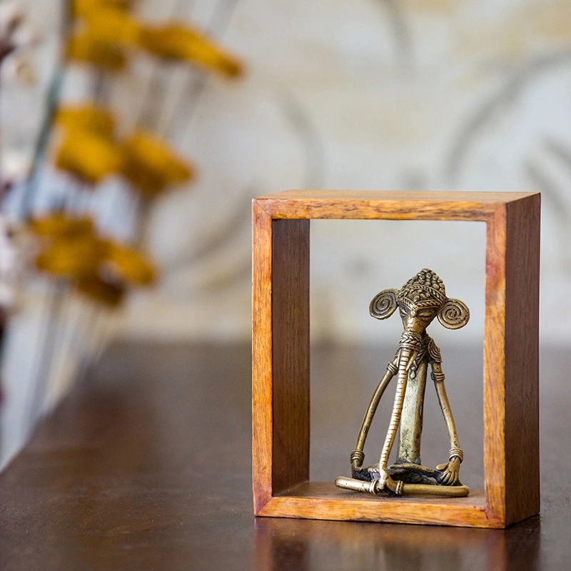 Musical Ganesha In Mango Wood-1