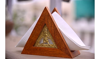 Triangle Napkin Holder in mango Wood