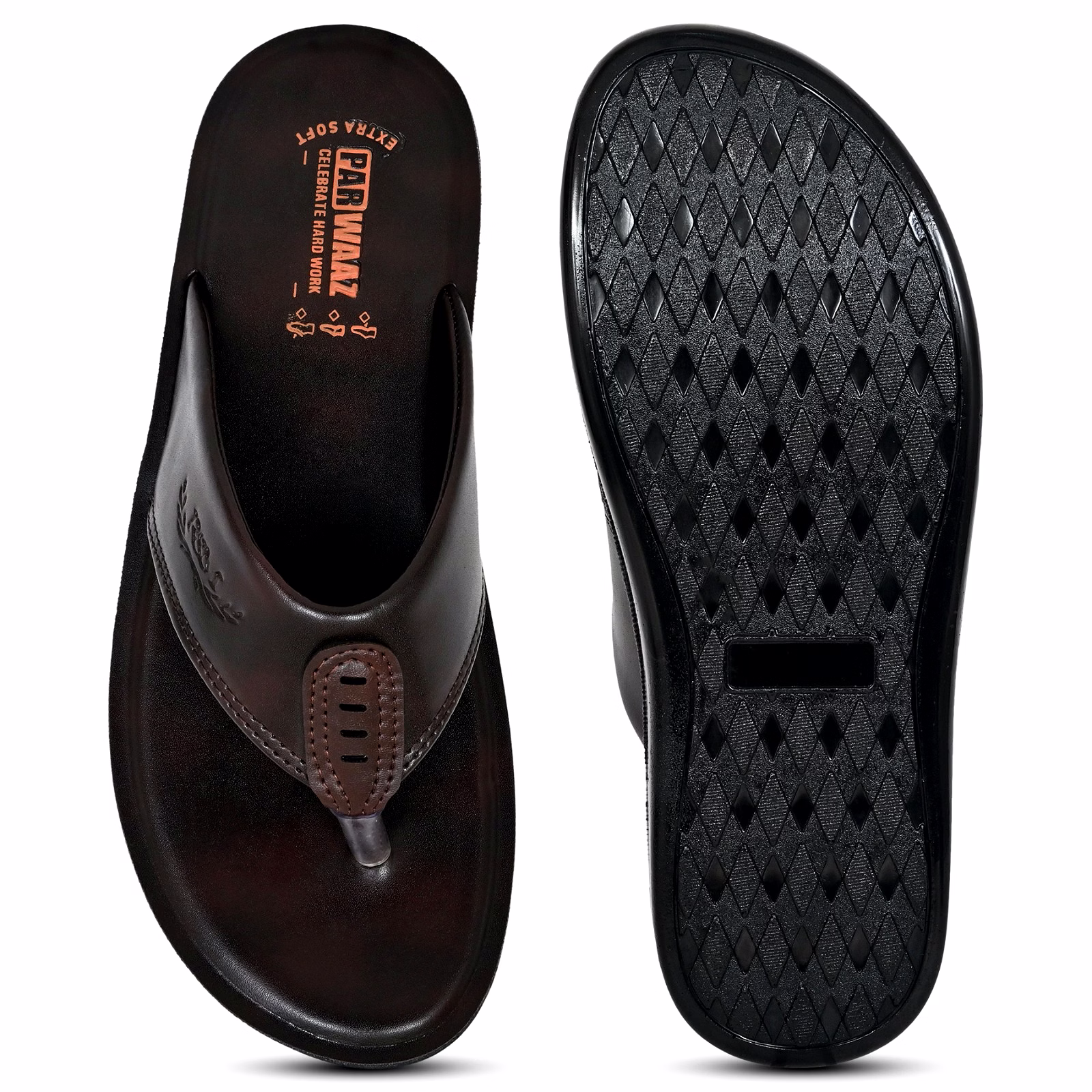 Premium High-Quality PU Material Men's Slippers with Cushioned Footbed image 3