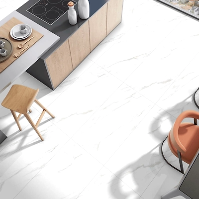 Ellipse Statuario Galvanized Vitrified Tile