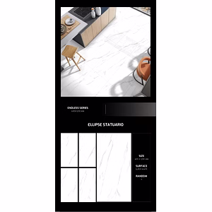 Ellipse Statuario Galvanized Vitrified Tile