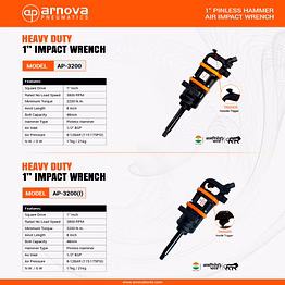 arnova 1" air impact wrench (long shaft)