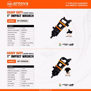 1" AIR IMPACT WRENCH - (short shaft)