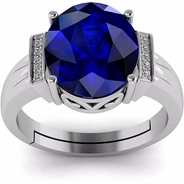 semi precious blue sapphire panchdattu gold plated men and women ring
