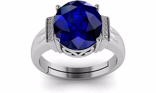 Semi Precious Blue Sapphire Panchdattu Gold Plated Men And Women Ring
