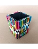 Eco-friendly Desk Organizer | MLP Recycled Plastic Body | Recycled Natural Coloured Paper Pencil Art Work