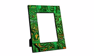 Eco-friendly Photo Frame | 4" x 6" Photo Size | Recycled Plastic Body | E-waste Circuit Artwork