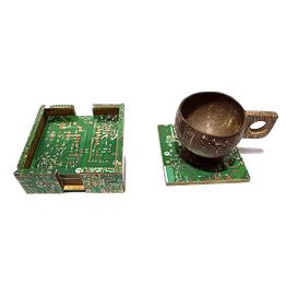 eco friendly | ewaste circuit recycled | tea coaster | square | set of 4