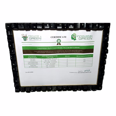 eco-friendly | e-waste computer black keys & plastic (mlp - multi layered plastic) recycled | frame | a4 size