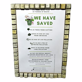 eco-friendly | e-waste computer white keys & plastic (mlp - multi layered plastic) recycled | photo frame | a4 size