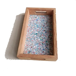 Eco-friendly | Mix Plastic Waste recycled | Upcycled Wood | Serving Tray | Small