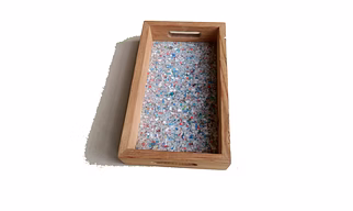 Eco-friendly | Mix Plastic Waste recycled | Upcycled Wood | Serving Tray | Small