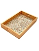 Eco-Friendly | Mix Plastic recycled base | Upcycled Wood Handle | Serving Tray | 12" x 18"