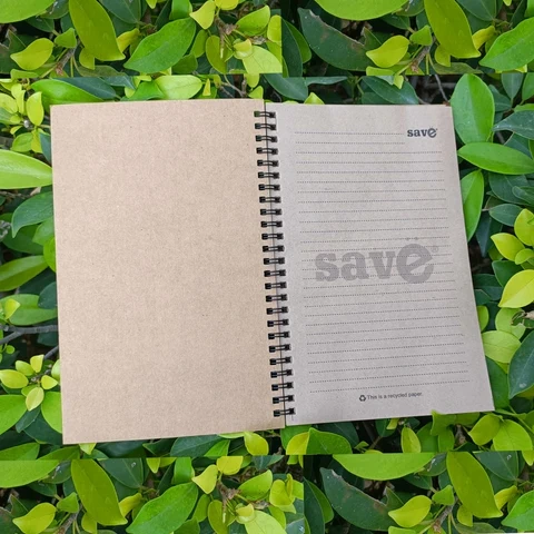 SOT BIG A5 | Wiro | Brown Recycled paper Diary | Ruled Writing Pages | B/W branding inner pages | Colour branding front and back pages-200-A5-2