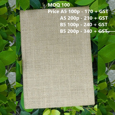 SOT BIG | Natural Jute Cover | Brown Recycled paper | Customization on internal pages-12623042