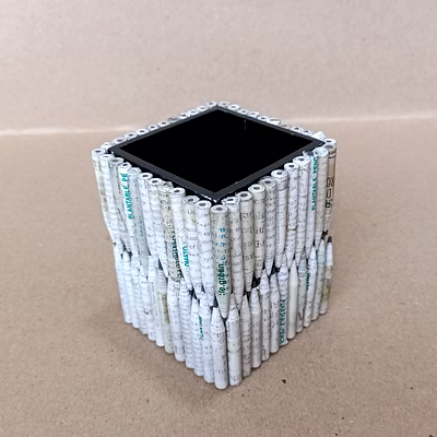 eco-friendly recycled desk organizer pen stand | newspaper recycled pencil art work | plastic recycled body