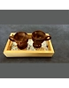 Ecofriendly | Plastic Recycled Tray | Upcycled Wood Handle | Coconut Shell Coffee Cups