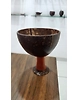 Coconut Shell Glass | Upcycled | Small | Wooden Stand