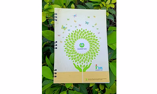 Recycled Paper Diary | Wiro | 100 Pages | SOT Evergreen A5 | 9 hooks