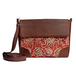 TLWH THE LEATHER WAREHOUSE Leather Laptop Bag with Multiple Pockets For Business & Travel with Adjustable Strap