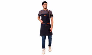 Apron for Men Women with Adjustable Straps and two Large Pockets, Canvas Cotton Cooking Kitchen Chef Bib Aprons Water-Resistent Blue