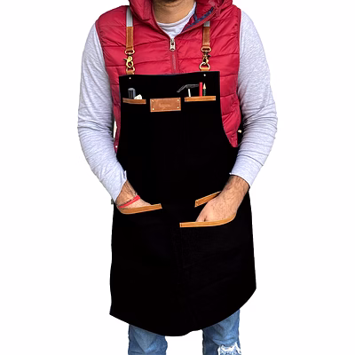 tlwh the leather warehouse crossback apron professional chef apron with pockets and cross back straps for cooking & grilling chef aprons for men & women