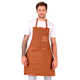 TLWH THE LEATHER WAREHOUSE Canvas Apron for Kitchen Chef Apron for Men & Women Cooking BBQ Grill Work Apron with Leather Tool Pockets