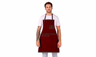 Canvas Apron for Kitchen Chef Apron for Men & Women Cooking BBQ Grill Work Apron with Leather Tool Pockets 