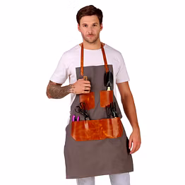 TLWH THE LEATHER WAREHOUSE Handmade Canvas Apron with adjustable cross back closer and pocket for your tools