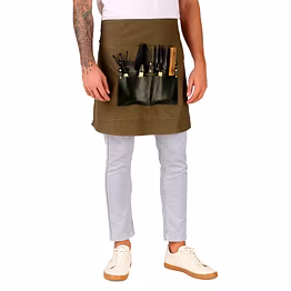 TLWH THE LEATHER WAREHOUSE Men's/Women's High Quality Non-Waxed Canvas Adjustable Work Apron with Cross Straps for Most Waist Sizes