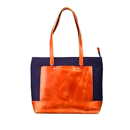 TLWH THE LEATHER WAREHOUSE Handcrafted Latest Stylish Tote Bag for Girls & Women Sturdy Canvas Material Double Shoulder Straps Ladies Handbag Purse For Daily & Office Use Zip Pocket