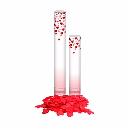 red & white heart confetti popper