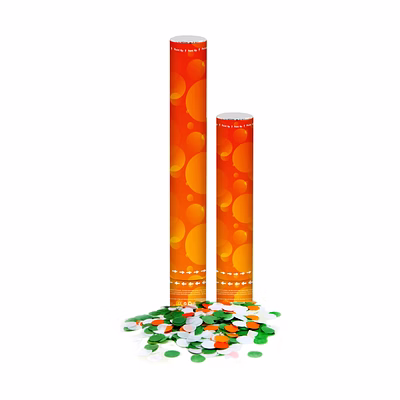 orange paper confetti popper