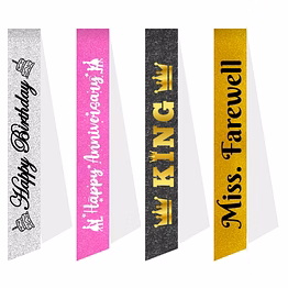 glitter sash