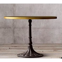 cast iron with round wooden top center table