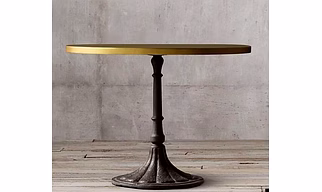 Cast iron with round wooden top center table