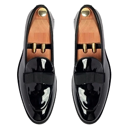 LEO VOGUE Black Penny Handmade Formal Shoes