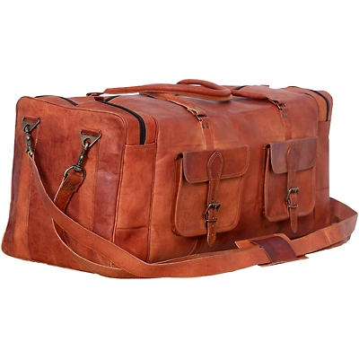 Duffel bags for men and women leather travel bag overnight gym sports weekend bag