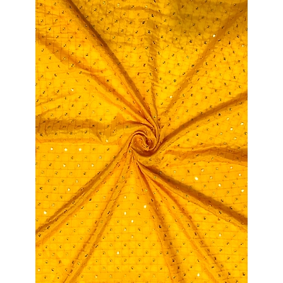 Texdiva international pvt. ltd Sequence Embroidery Chex Design Fabric