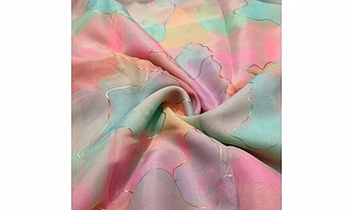 heavy cording Embroidery With position print Fabric