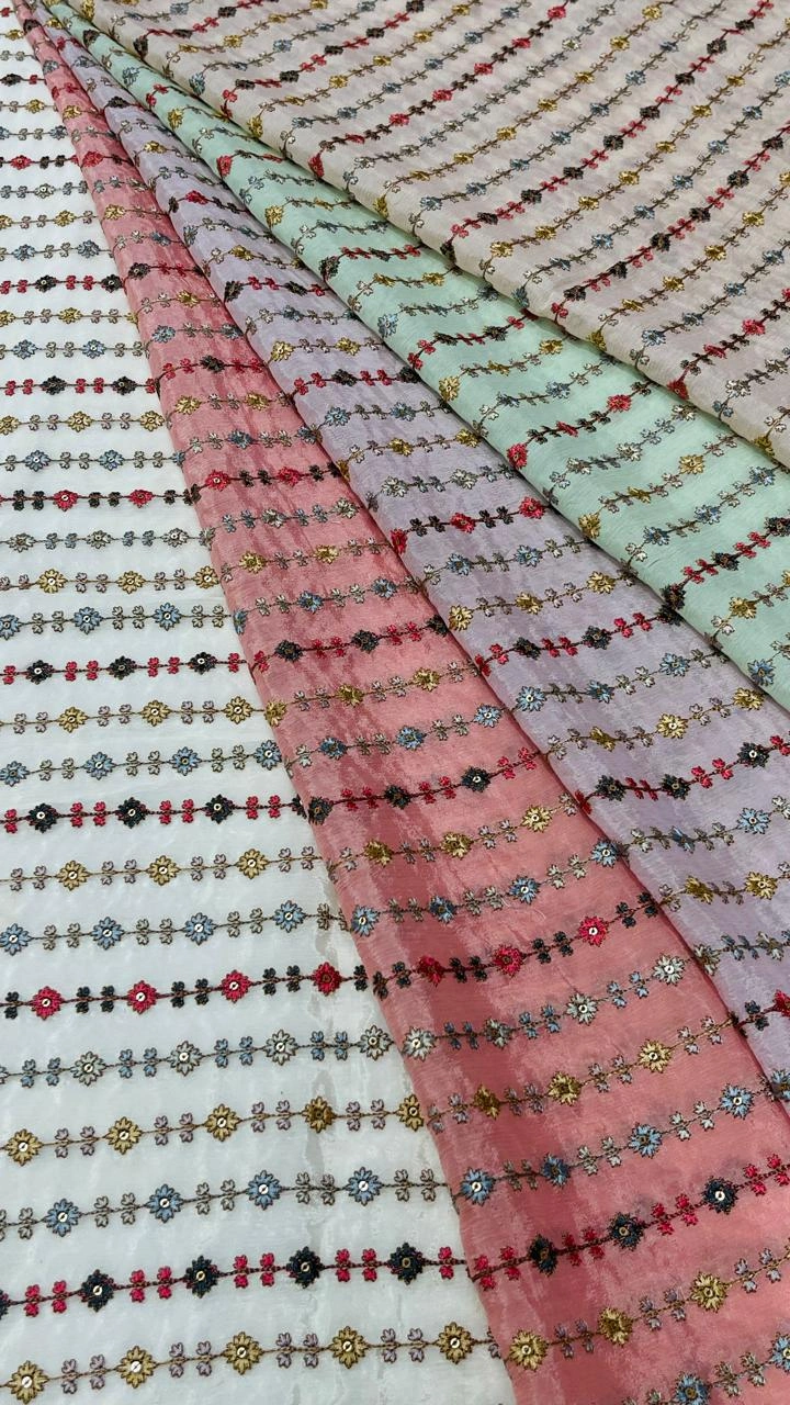 3MM Sequence Multicolour Thread Embroidery Fabric-4